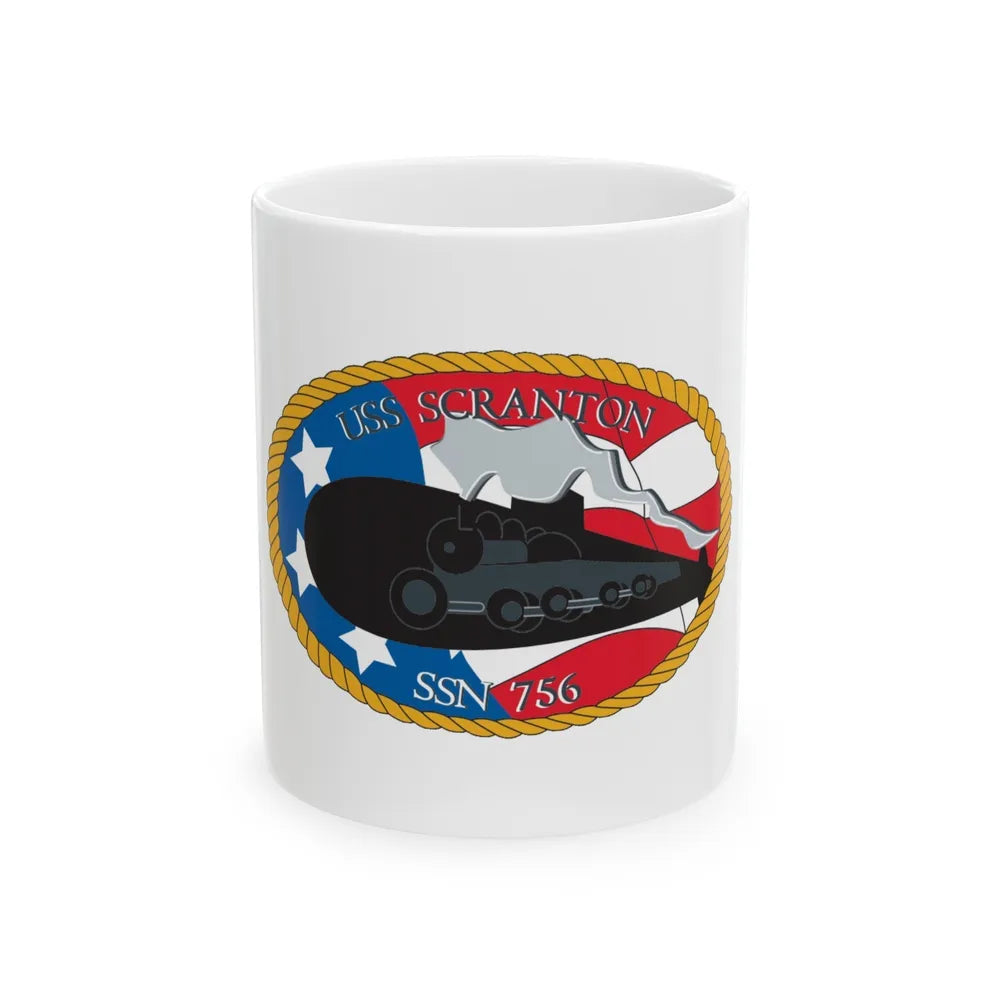 USS Scranton SSN 756 (U.S. Navy) White Coffee Mug-11oz-Go Mug Yourself