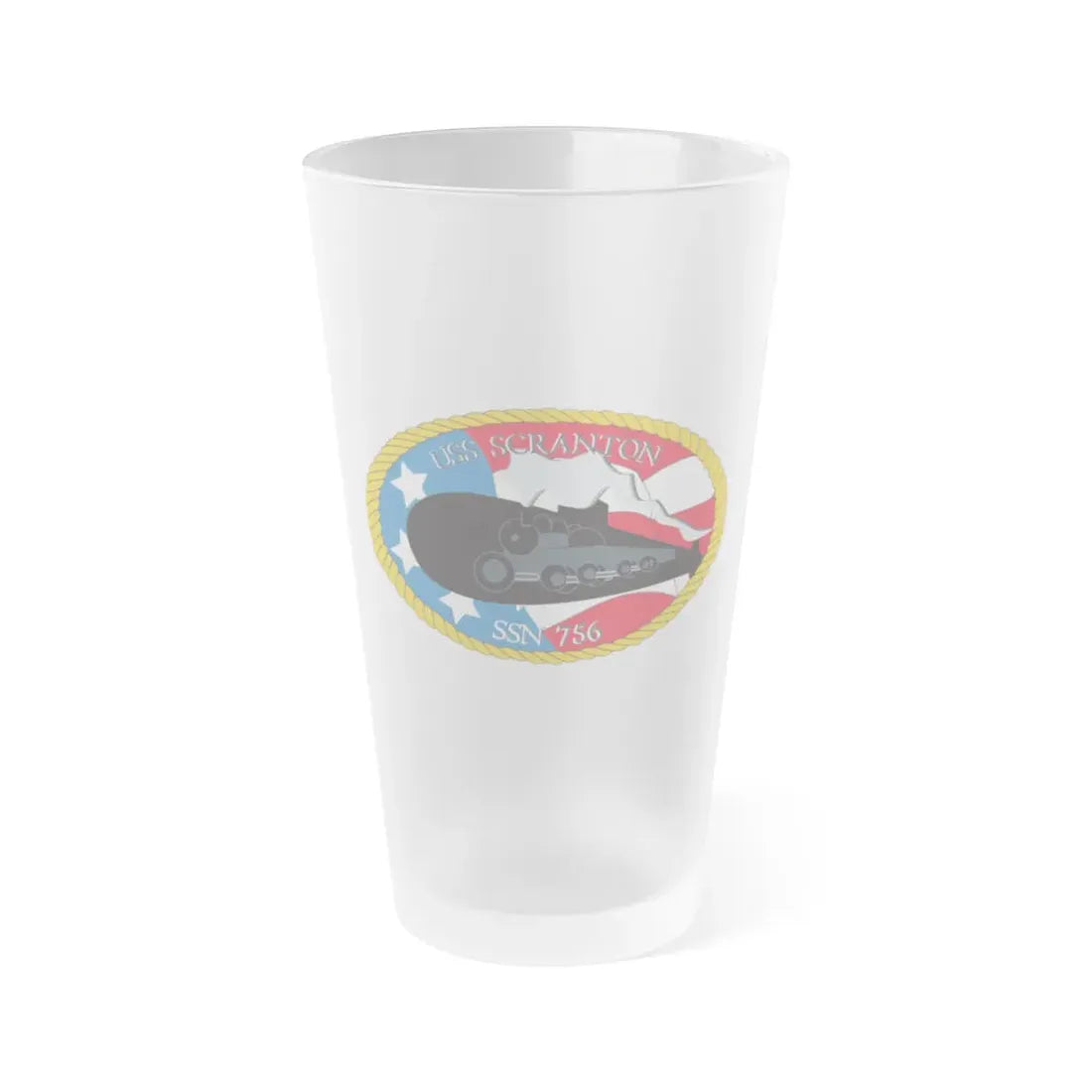 USS Scranton SSN 756 (U.S. Navy) Frosted Pint Glass 16oz Default Title - Go Mug Yourself