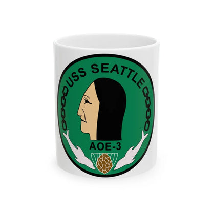 USS Seattle AOE 3 (U.S. Navy) White Coffee Mug-11oz-Go Mug Yourself