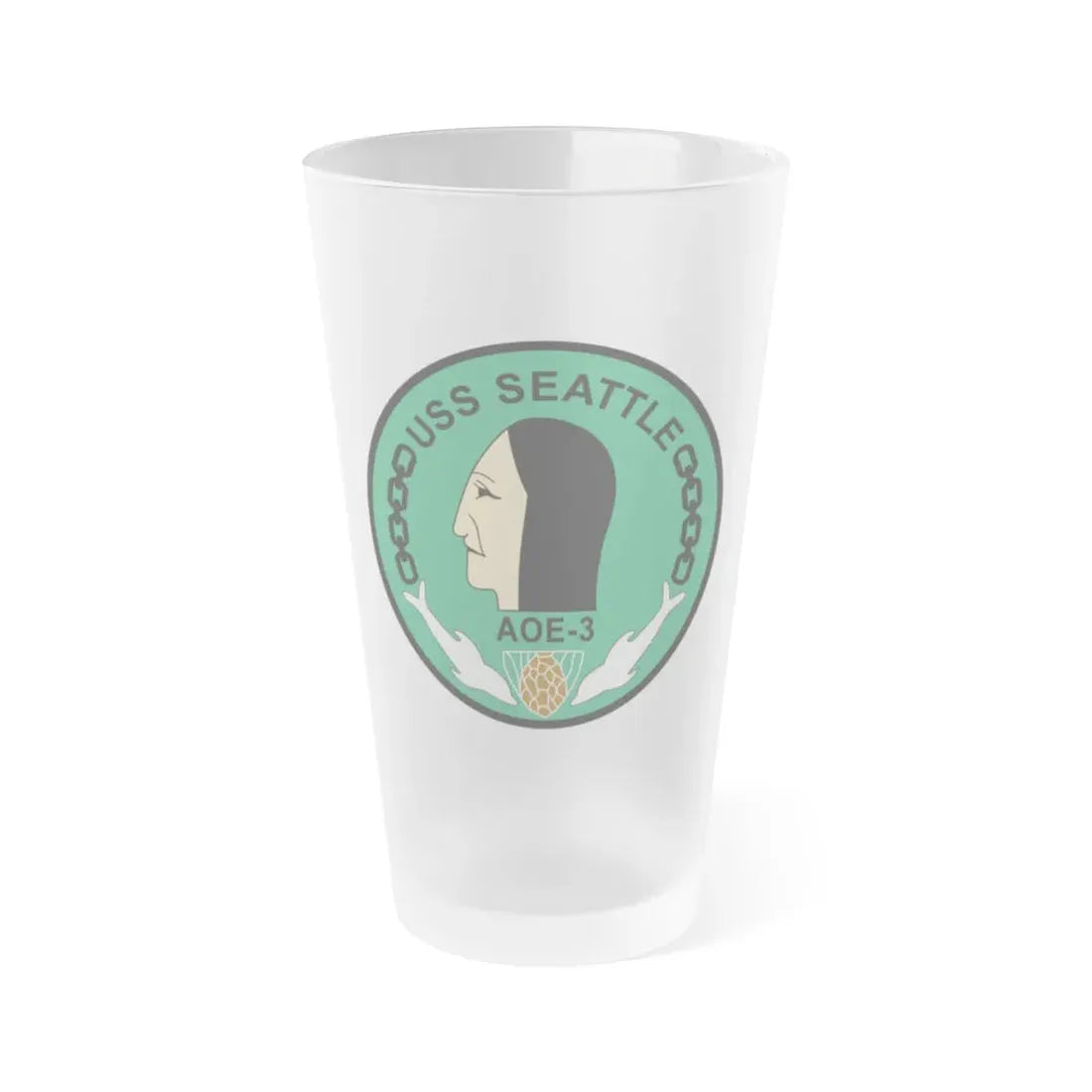 USS Seattle AOE 3 (U.S. Navy) Frosted Pint Glass 16oz Default Title - Go Mug Yourself