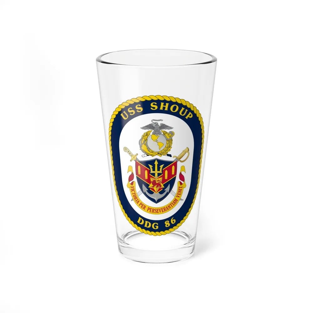 USS Shoup DDG 86 Crest (U.S. Navy) Pint Glass 16oz-16oz-Go Mug Yourself