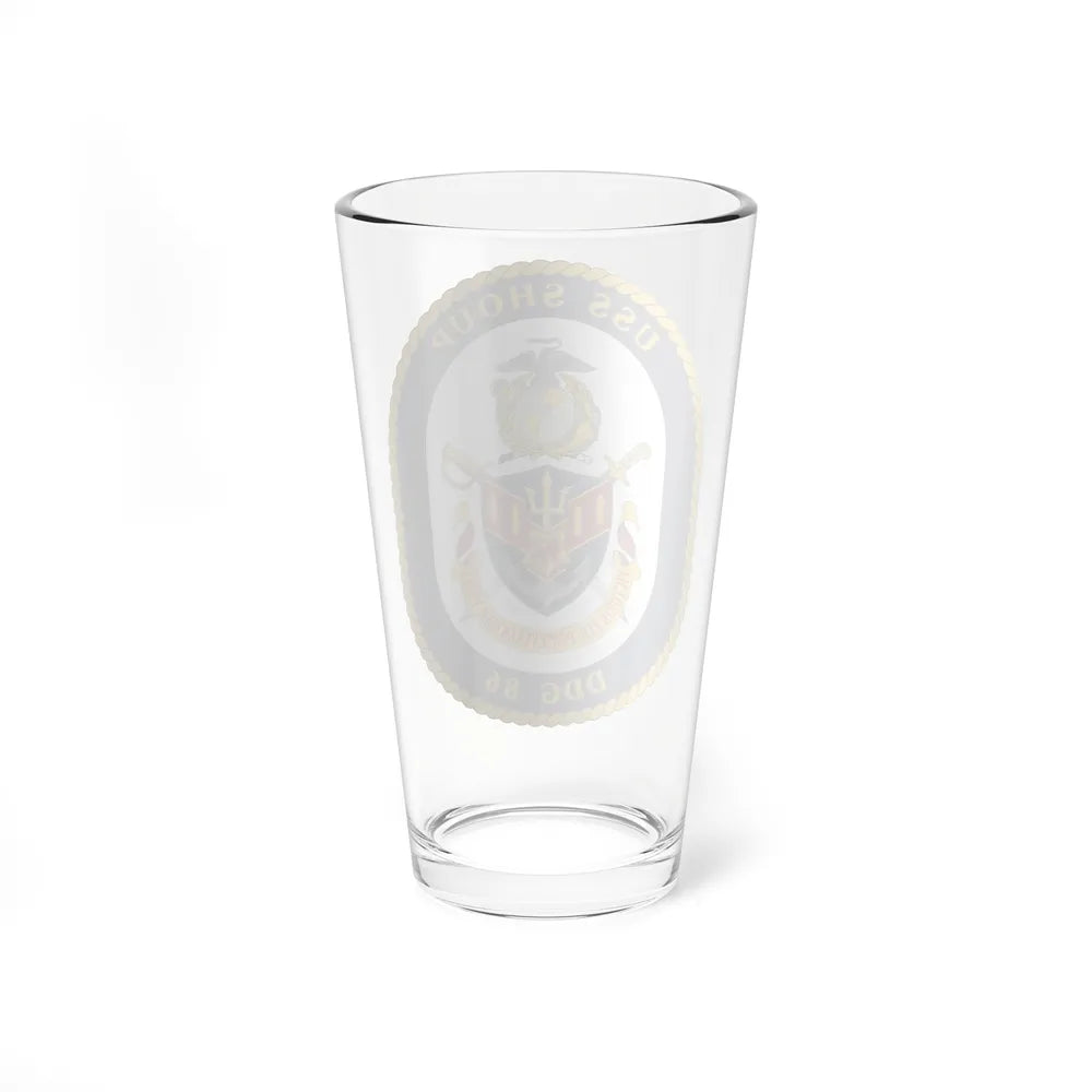 USS Shoup DDG 86 Crest (U.S. Navy) Pint Glass 16oz-Go Mug Yourself