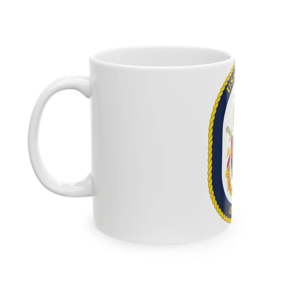 USS Shoup DDG 86 Crest (U.S. Navy) White Coffee Mug-Go Mug Yourself