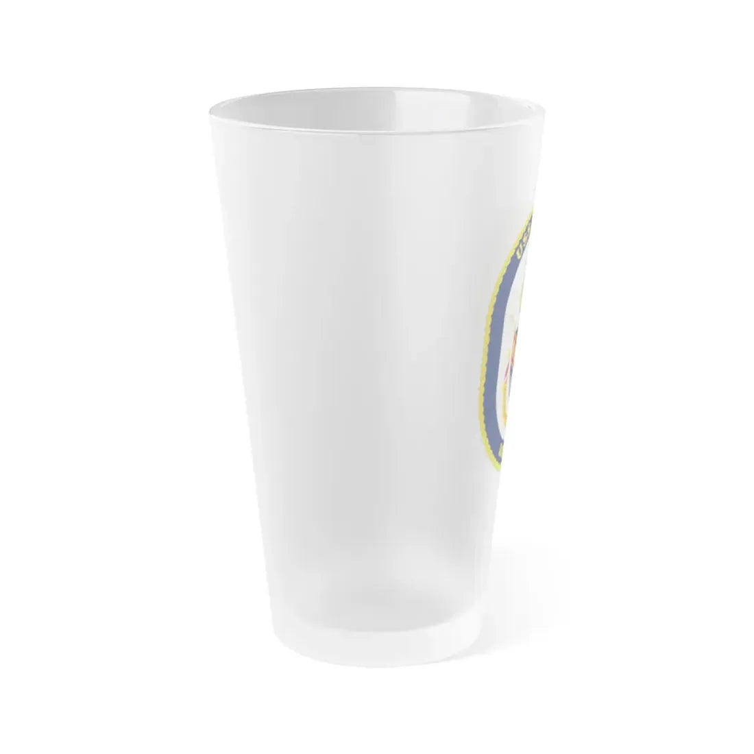 USS Shoup DDG 86 Crest (U.S. Navy) Frosted Pint Glass 16oz - Go Mug Yourself