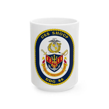 USS Shoup DDG 86 Crest (U.S. Navy) White Coffee Mug 15oz - Go Mug Yourself