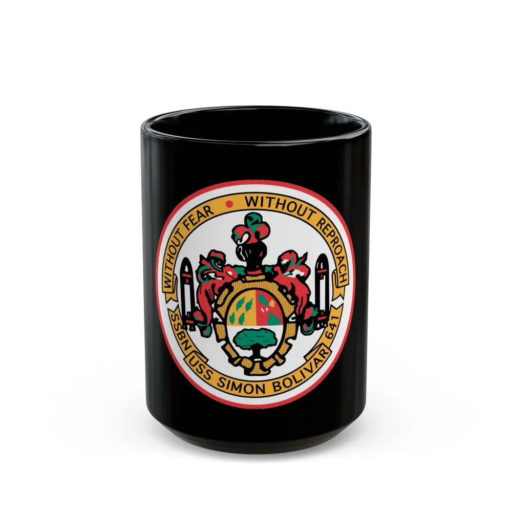 USS Simon Bolivar SSBN 641 (U.S. Navy) Black Coffee Mug-15oz-Go Mug Yourself