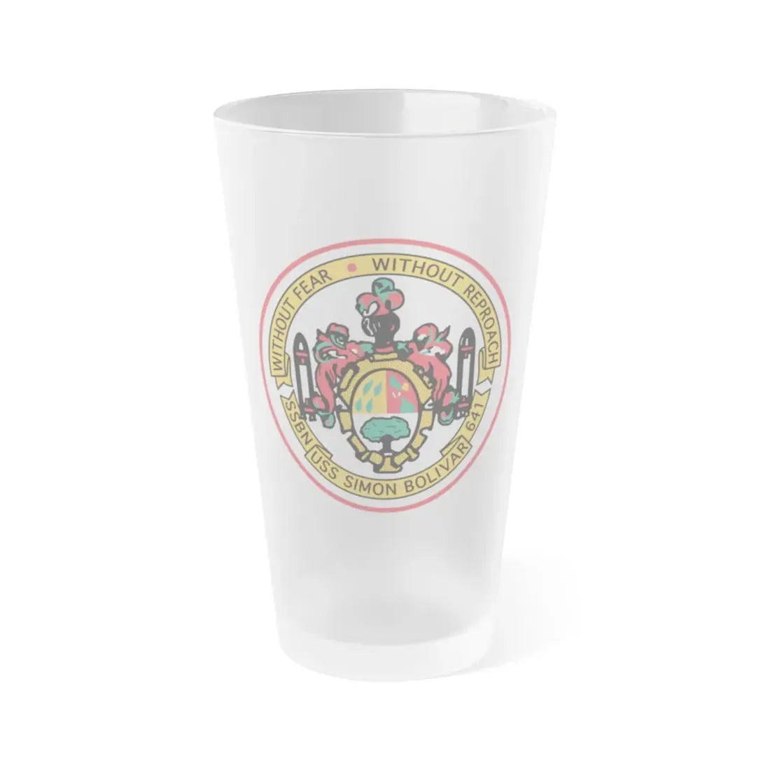 USS Simon Bolivar SSBN 641 (U.S. Navy) Frosted Pint Glass 16oz Default Title - Go Mug Yourself