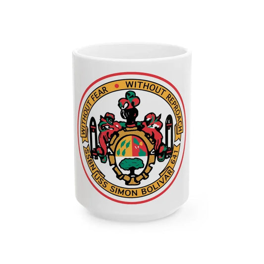USS Simon Bolivar SSBN 641 (U.S. Navy) White Coffee Mug 15oz - Go Mug Yourself