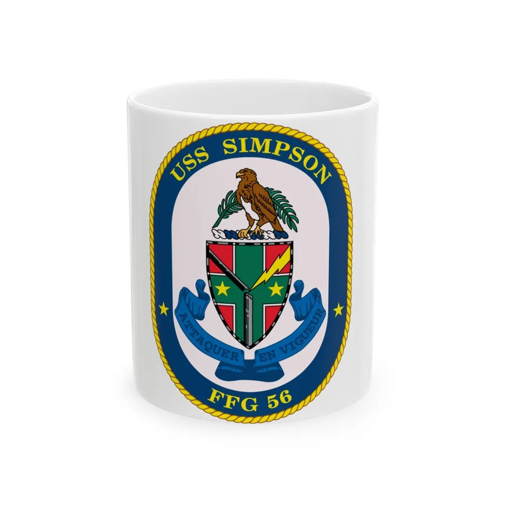 USS Simpson (U.S. Navy) White Coffee Mug-11oz-Go Mug Yourself