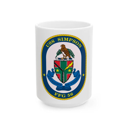 USS Simpson (U.S. Navy) White Coffee Mug-15oz-Go Mug Yourself