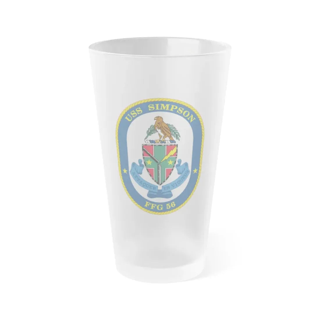 USS Simpson (U.S. Navy) Frosted Pint Glass 16oz Default Title - Go Mug Yourself