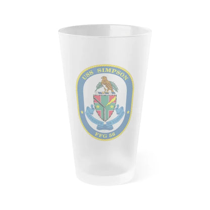USS Simpson (U.S. Navy) Frosted Pint Glass 16oz Default Title - Go Mug Yourself