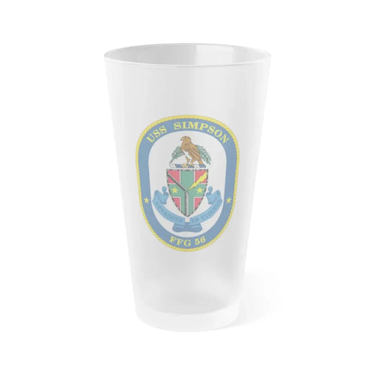 USS Simpson (U.S. Navy) Frosted Pint Glass 16oz Default Title - Go Mug Yourself