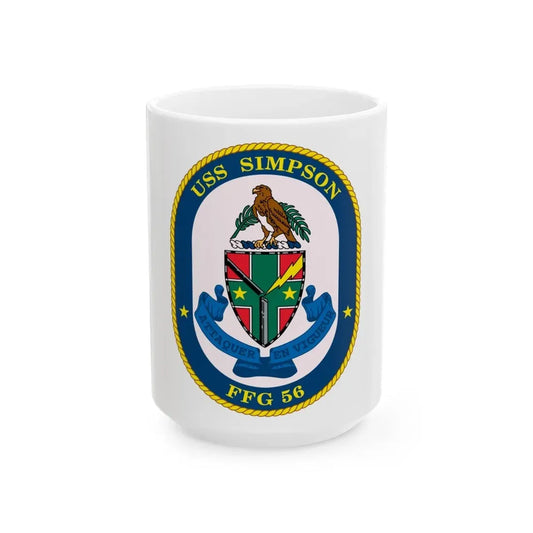 USS Simpson (U.S. Navy) White Coffee Mug 15oz - Go Mug Yourself