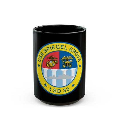 USS Spiegel Grove LSD 32 (U.S. Navy) Black Coffee Mug-15oz-Go Mug Yourself