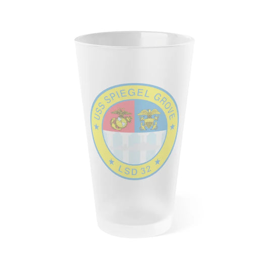 USS Spiegel Grove LSD 32 (U.S. Navy) Frosted Pint Glass 16oz-Go Mug Yourself