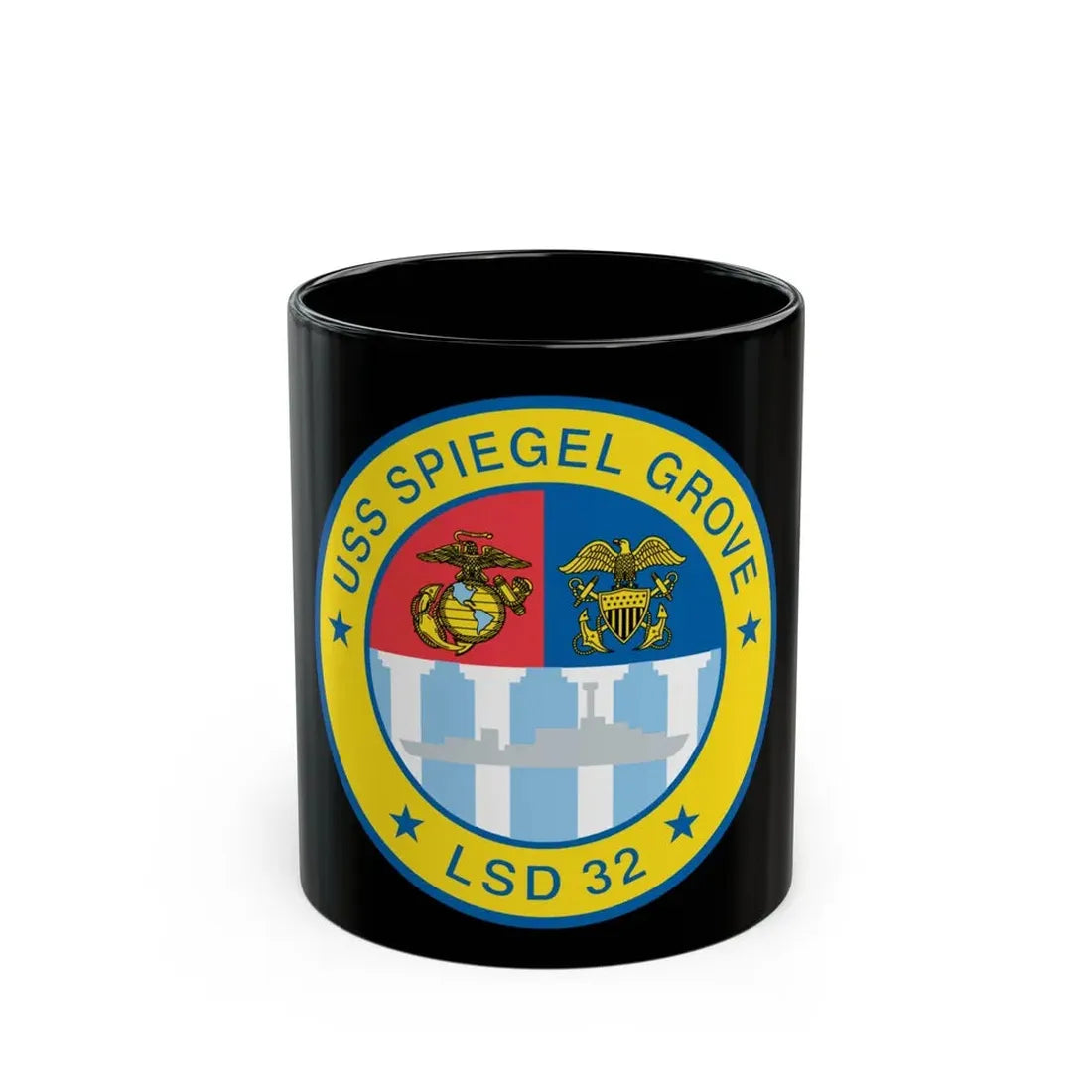 USS Spiegel Grove LSD 32 (U.S. Navy) Black Coffee Mug 11oz - Go Mug Yourself