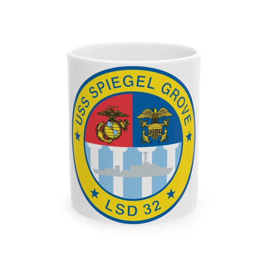 USS Spiegel Grove LSD 32 (U.S. Navy) White Coffee Mug 11oz - Go Mug Yourself