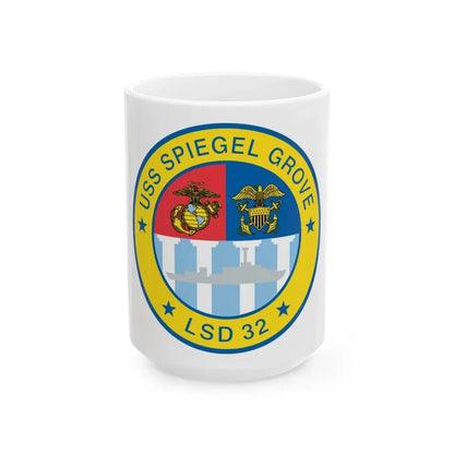 USS Spiegel Grove LSD 32 (U.S. Navy) White Coffee Mug 15oz - Go Mug Yourself