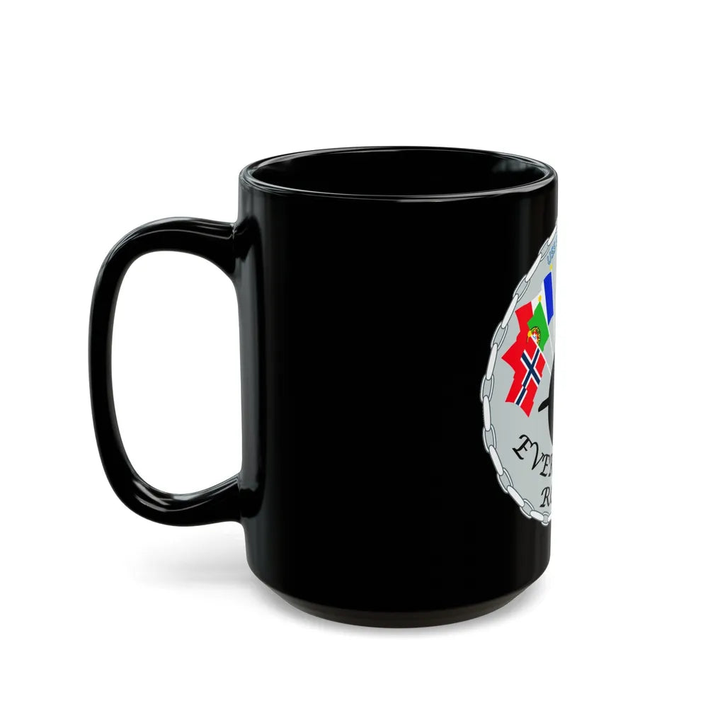 USS Springfield Everybody Rows (U.S. Navy) Black Coffee Mug-Go Mug Yourself