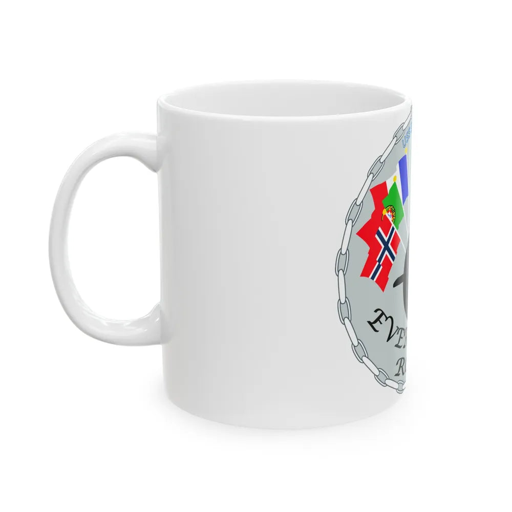 USS Springfield Everybody Rows (U.S. Navy) White Coffee Mug-Go Mug Yourself