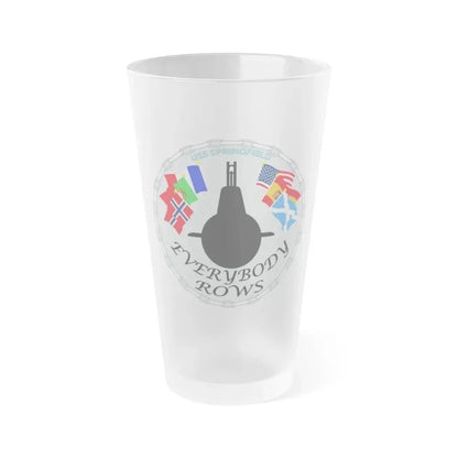 USS Springfield Everybody Rows (U.S. Navy) Frosted Pint Glass 16oz Default Title - Go Mug Yourself