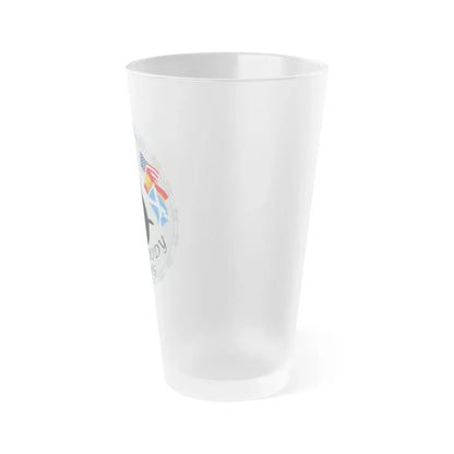 USS Springfield Everybody Rows (U.S. Navy) Frosted Pint Glass 16oz - Go Mug Yourself