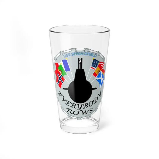 USS Springfield Everybody Rows (U.S. Navy) Pint Glass 16oz 16oz - Go Mug Yourself