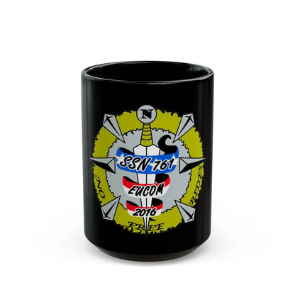 USS Springfield SSN 761 (U.S. Navy) Black Coffee Mug-15oz-Go Mug Yourself