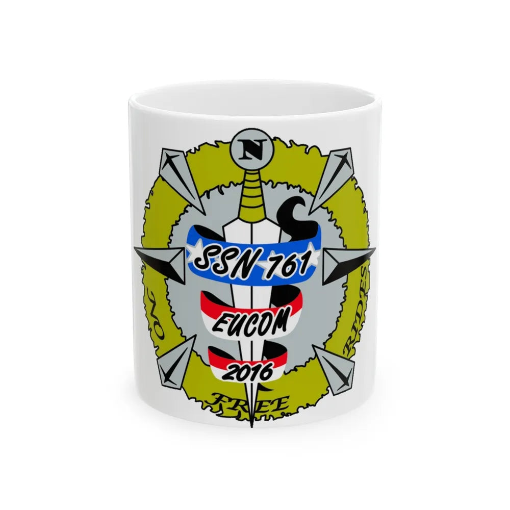 USS Springfield SSN 761 (U.S. Navy) White Coffee Mug-11oz-Go Mug Yourself