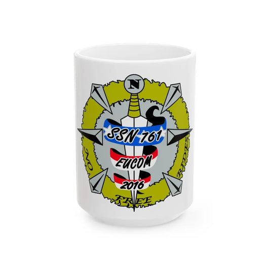 USS Springfield SSN 761 (U.S. Navy) White Coffee Mug-15oz-Go Mug Yourself