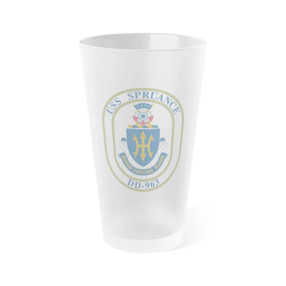 USS Spruance DD 963 (U.S. Navy) Frosted Pint Glass 16oz Default Title - Go Mug Yourself