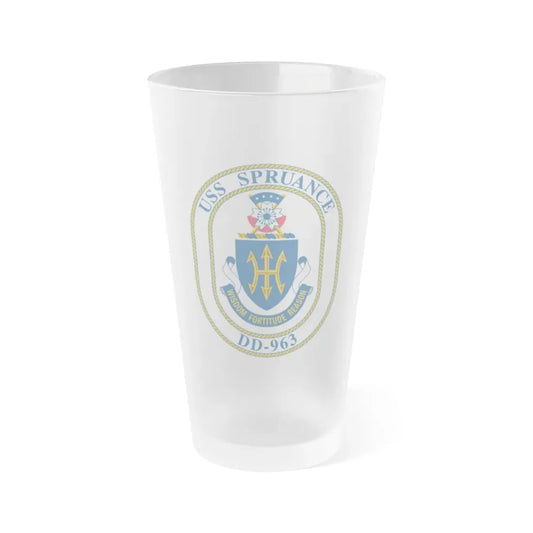 USS Spruance DD 963 (U.S. Navy) Frosted Pint Glass 16oz Default Title - Go Mug Yourself
