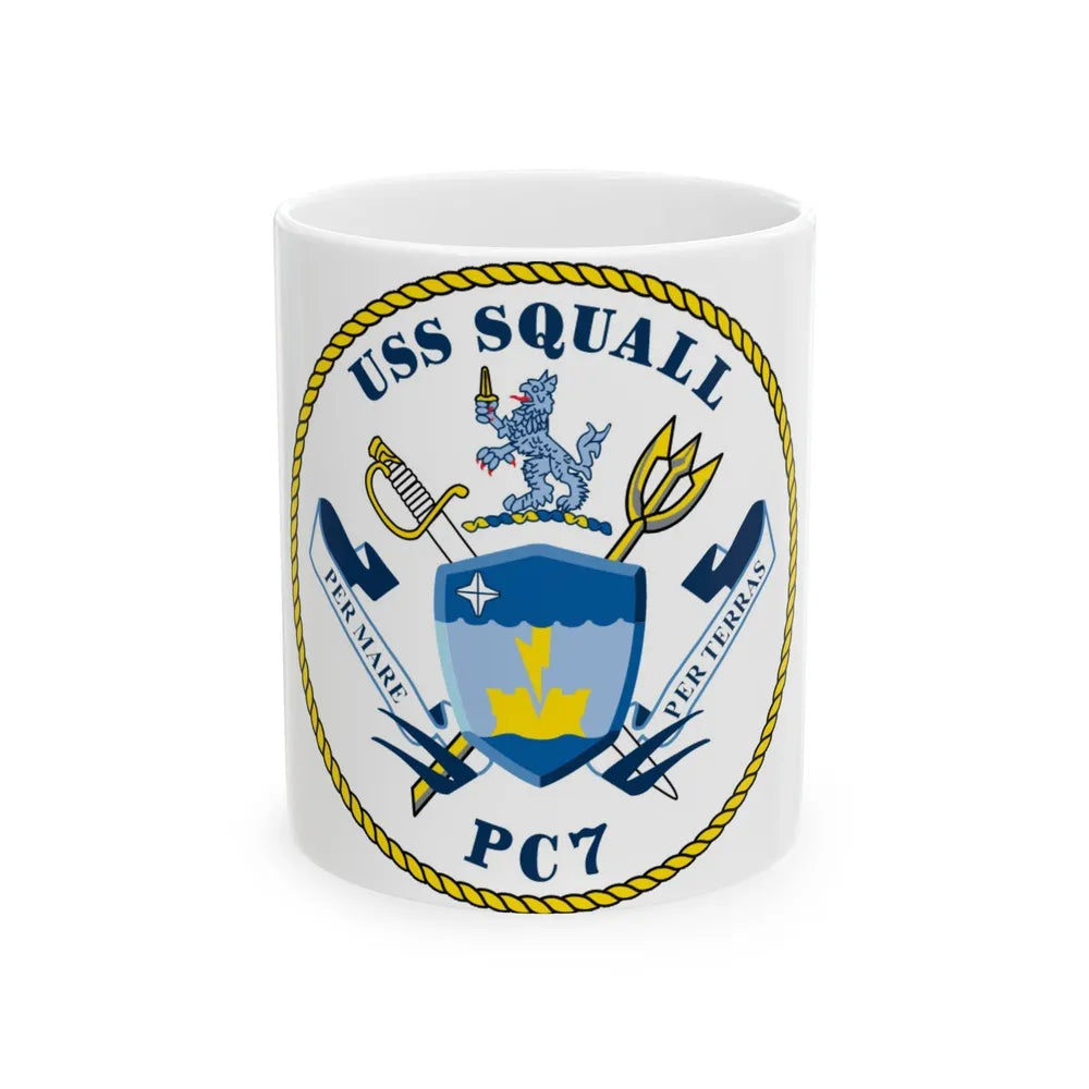 USS Squall PC7 (U.S. Navy) White Coffee Mug-11oz-Go Mug Yourself