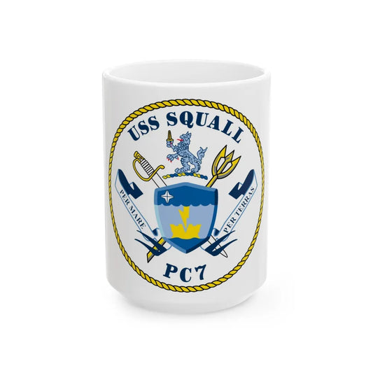 USS Squall PC7 (U.S. Navy) White Coffee Mug-15oz-Go Mug Yourself