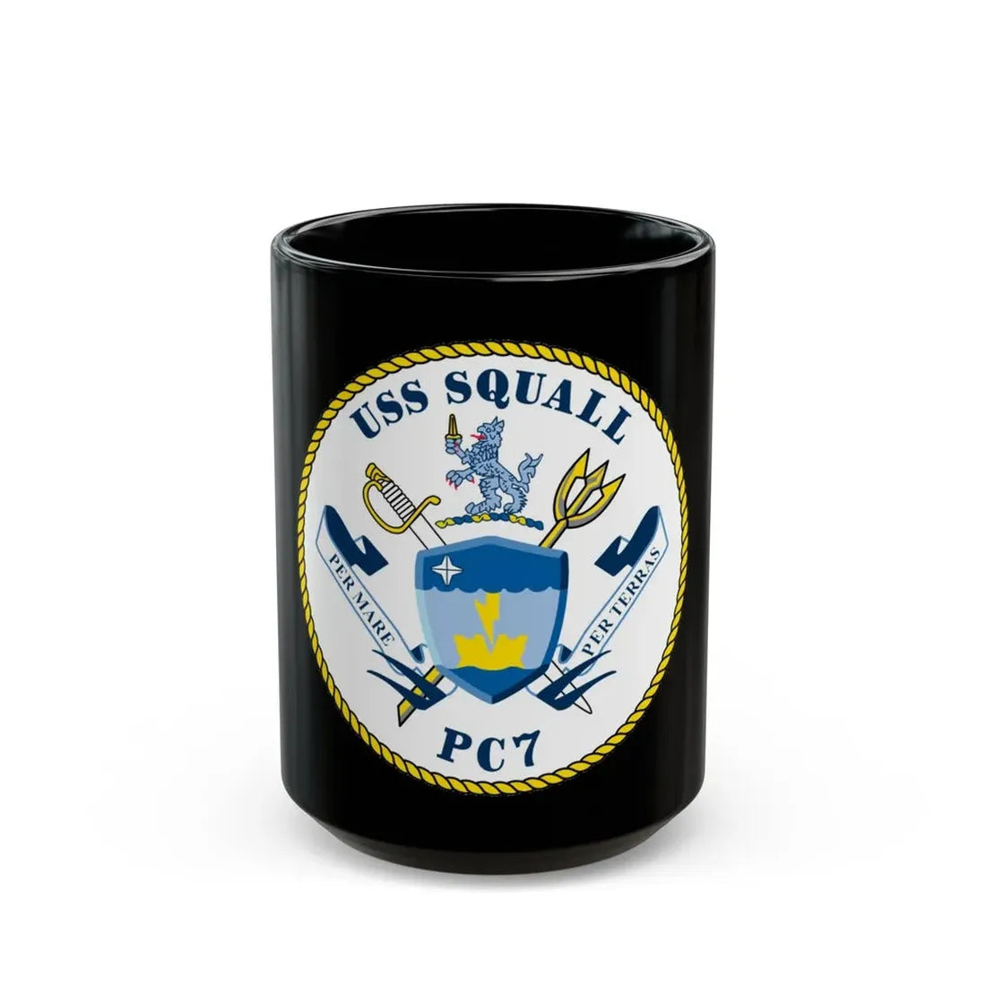 USS Squall PC7 (U.S. Navy) Black Coffee Mug 15oz - Go Mug Yourself