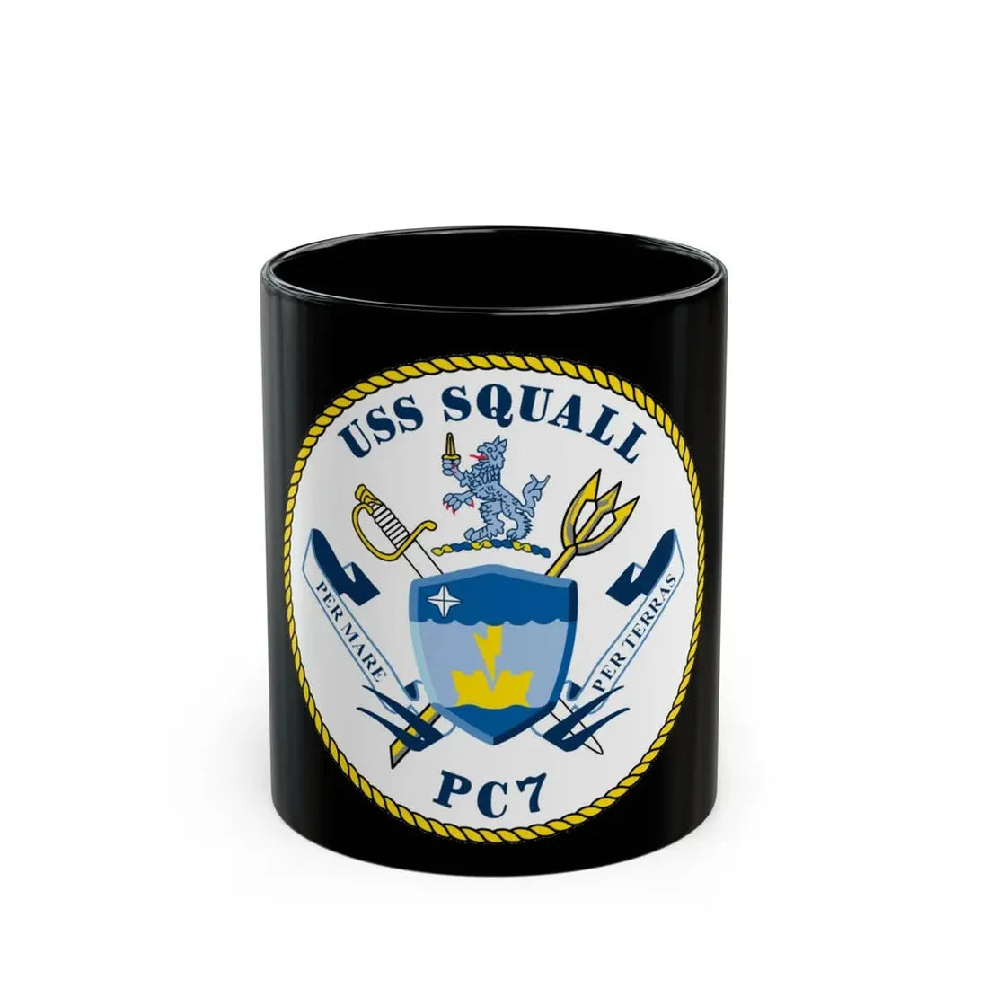 USS Squall PC7 (U.S. Navy) Black Coffee Mug - Go Mug Yourself