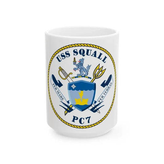USS Squall PC7 (U.S. Navy) White Coffee Mug 15oz - Go Mug Yourself