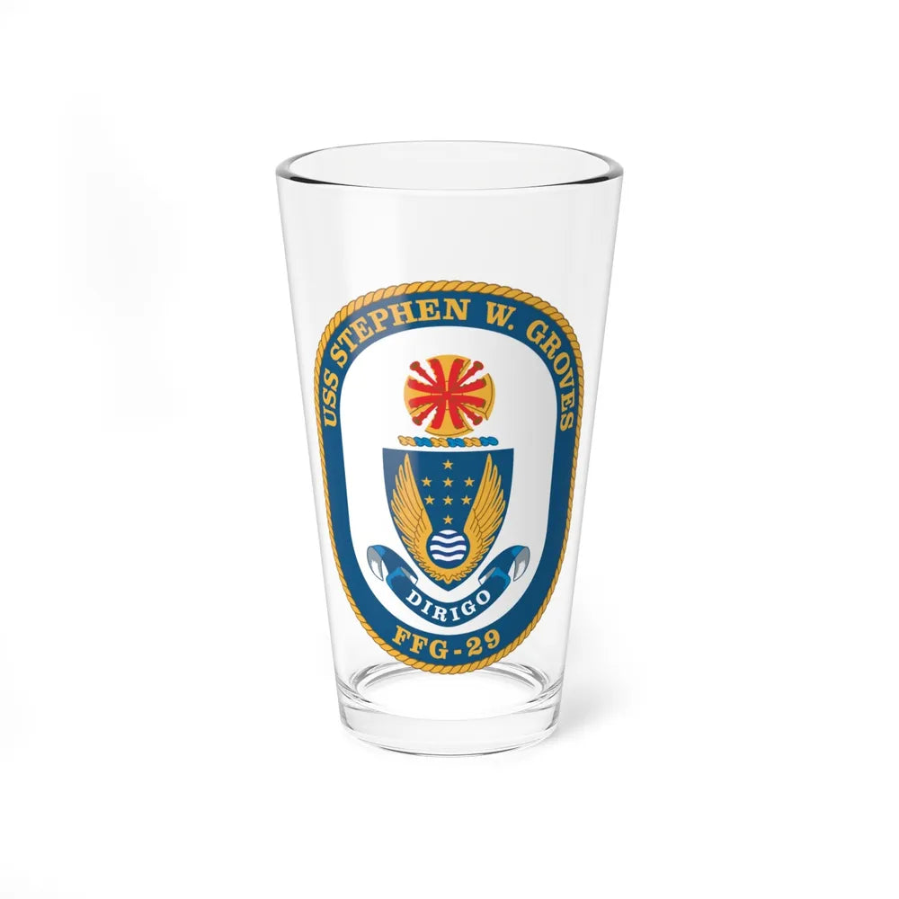 USS Stephen W Groves (U.S. Navy) Pint Glass 16oz-16oz-Go Mug Yourself