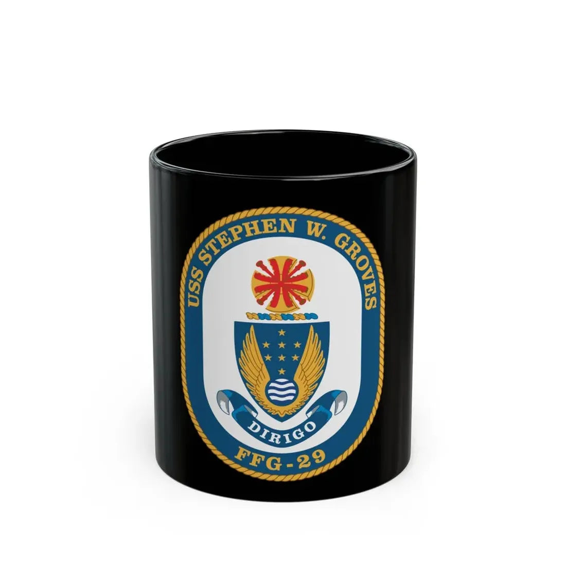 USS Stephen W Groves (U.S. Navy) Black Coffee Mug 11oz - Go Mug Yourself