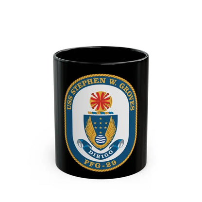 USS Stephen W Groves (U.S. Navy) Black Coffee Mug 11oz - Go Mug Yourself