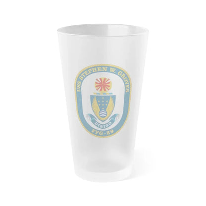 USS Stephen W Groves (U.S. Navy) Frosted Pint Glass 16oz Default Title - Go Mug Yourself