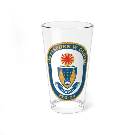 USS Stephen W Groves (U.S. Navy) Pint Glass 16oz 16oz - Go Mug Yourself