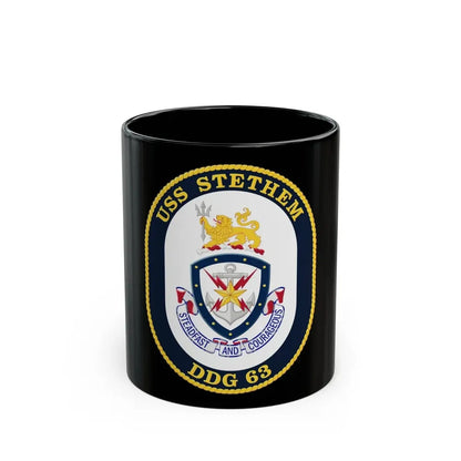 USS Stethem DDG 63 Crest (U.S. Navy) Black Coffee Mug 11oz - Go Mug Yourself