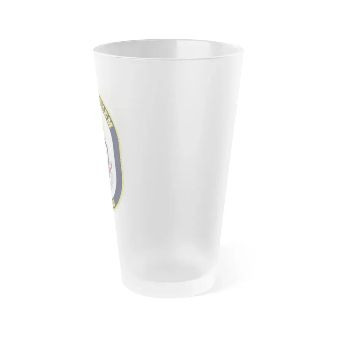 USS Stethem DDG 63 Crest (U.S. Navy) Frosted Pint Glass 16oz - Go Mug Yourself