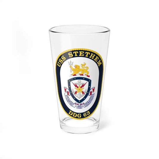 USS Stethem DDG 63 Crest (U.S. Navy) Pint Glass 16oz 16oz - Go Mug Yourself