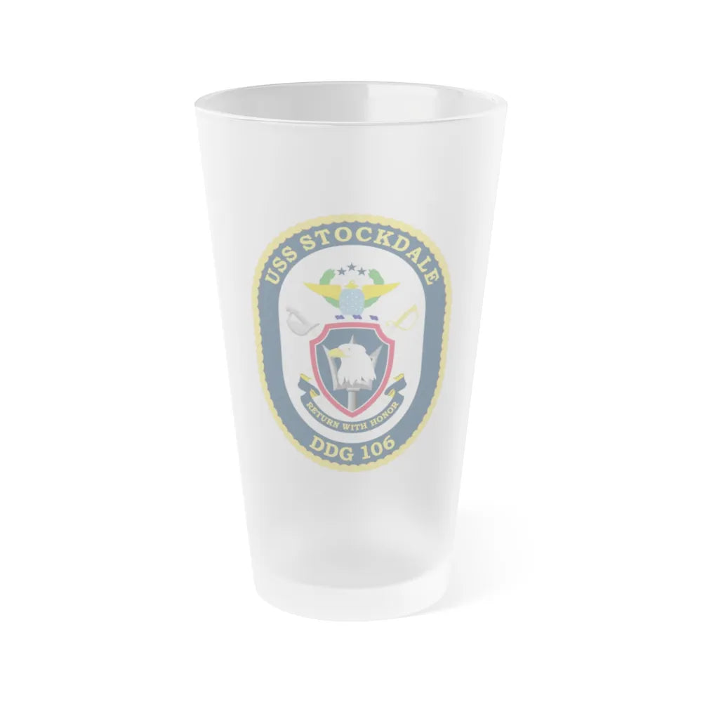 USS Stockdale COA (U.S. Navy) Frosted Pint Glass 16oz-Go Mug Yourself