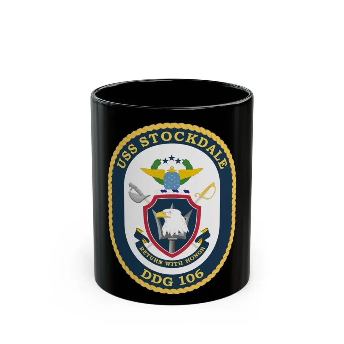 USS Stockdale COA (U.S. Navy) Black Coffee Mug 11oz - Go Mug Yourself