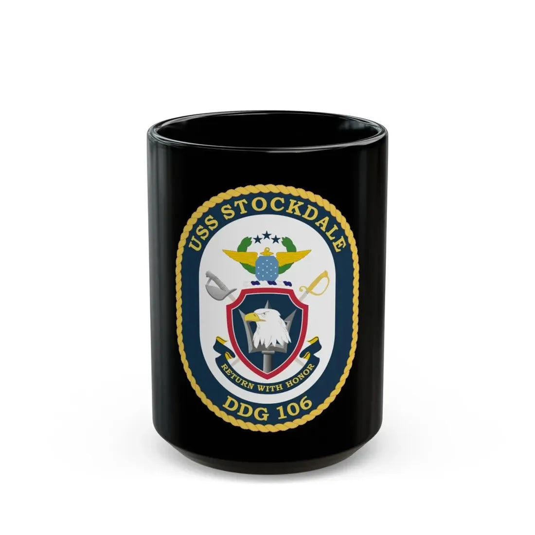 USS Stockdale COA (U.S. Navy) Black Coffee Mug 15oz - Go Mug Yourself