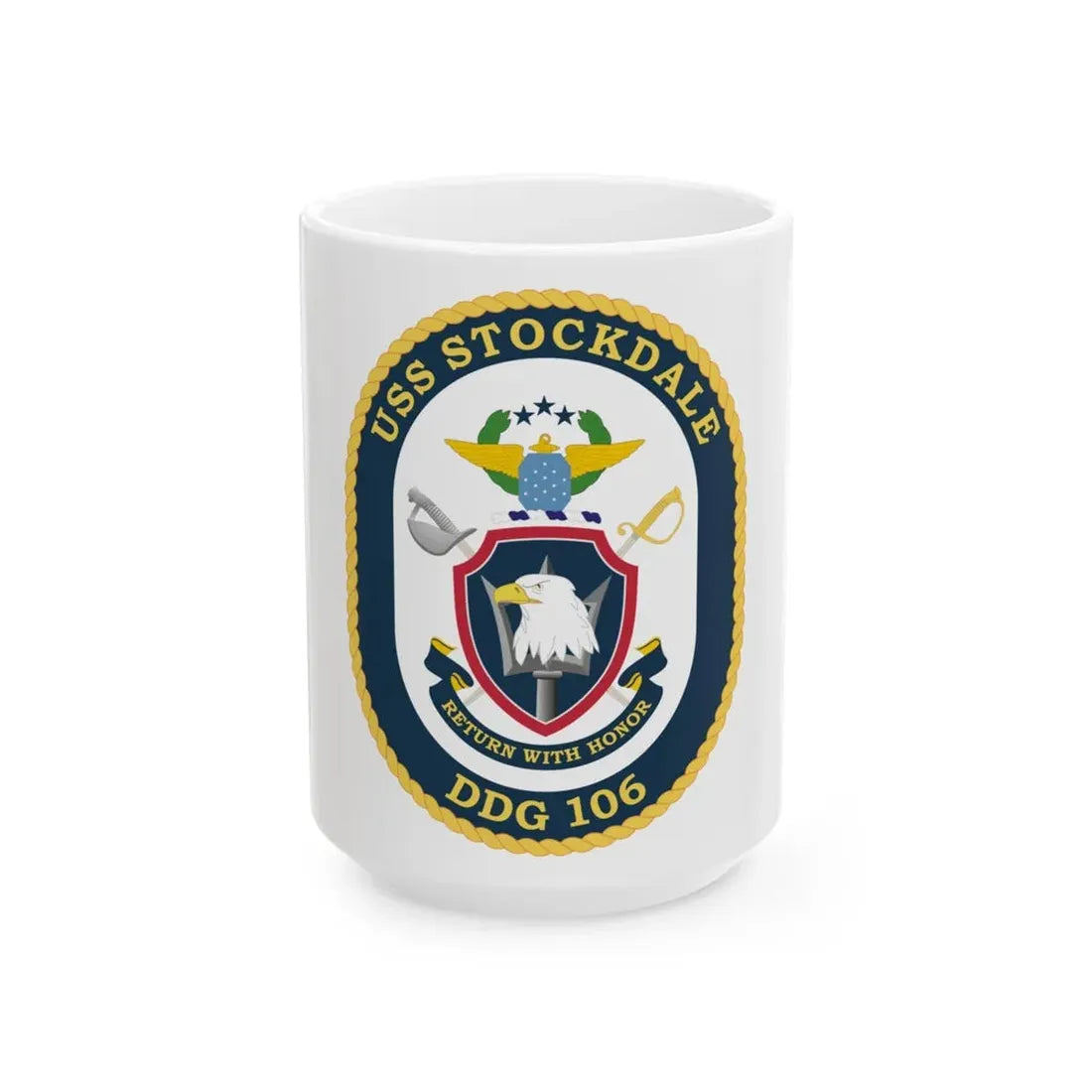 USS Stockdale COA (U.S. Navy) White Coffee Mug 15oz - Go Mug Yourself